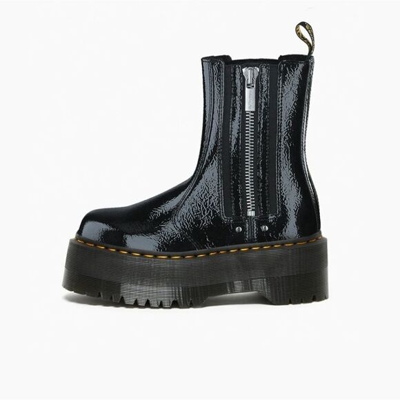 Dr Martens Max Distressed Patent Chelsea Platform Boots Size 9 Size 11 NEW - Picture 2 of 9